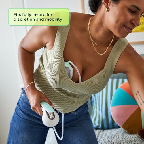Willow Wave - Wearable Manual Breast Pump - Fits Fully in Bra - Ergonomic Handle - 24mm Soft Silicone Flange - Wearable Br...