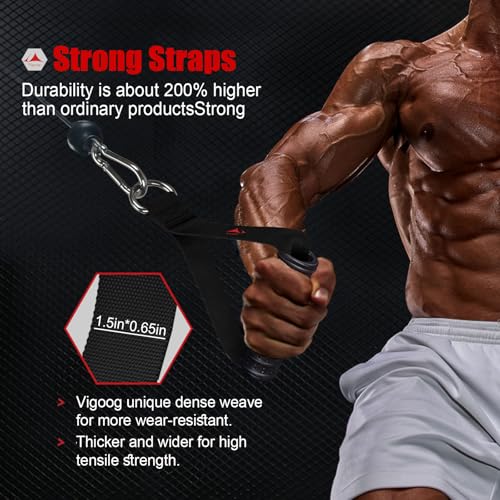 Vigoog Heavy Duty Gym Exercise Handles Attachment for Cable Machine,Resistance Band,Pulley System Home Fitness Workout Equ...
