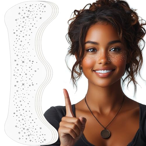 Face Glitter Freckles, Makeup Patches-Silver-Face Glitter Speckles Patches, 4pcs