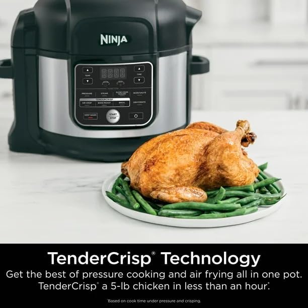 Ninja Foodi 10-in-1 6.5-Quart Pressure Cooker & Air Fryer – All-in-One Multi-Cooker with TenderCrisp Technology, Stainless Steel, Slow Cook, Steam, Sauté, Dehydrate & More