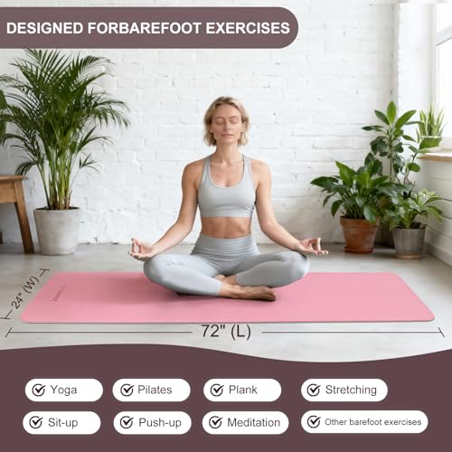UMINEUX Yoga Mat Extra Thick 1/3'' & 2/5" Non Slip Yoga Mats for Women Eco Friendly TPE Fitness Exercise Mat with Carrying...
