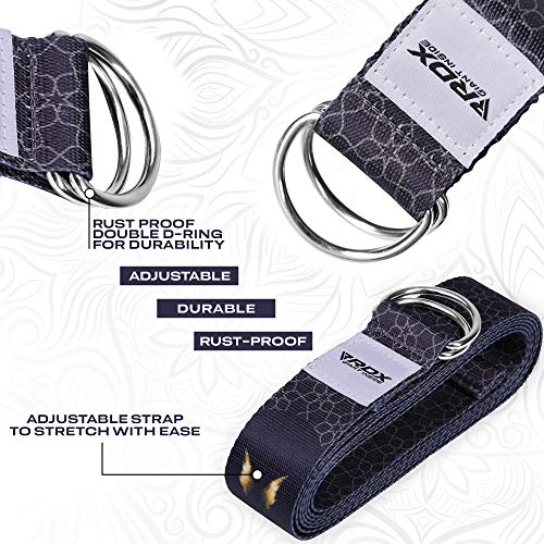 RDX 8ft Yoga Strap with D-Ring Buckle, Durable Polyester Cotton Adjustable Belts for Stretching Pilates Dance Gymnastics F...