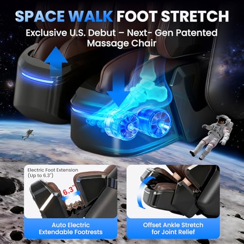Notired Space Walk & Ankle Stretch 4D Massage Chair Full Body, Unique 2026 Zero Gravity SL-Track Shiatsu Massage Chair Rec...