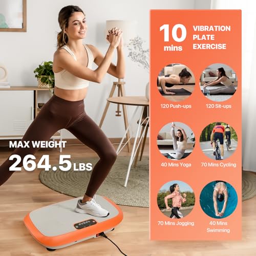 Vibration Plate Exercise Machine for Weight Loss Fitness Equipment, Vibration Plate Platform for Home Fitness,Lymphatic Dr...