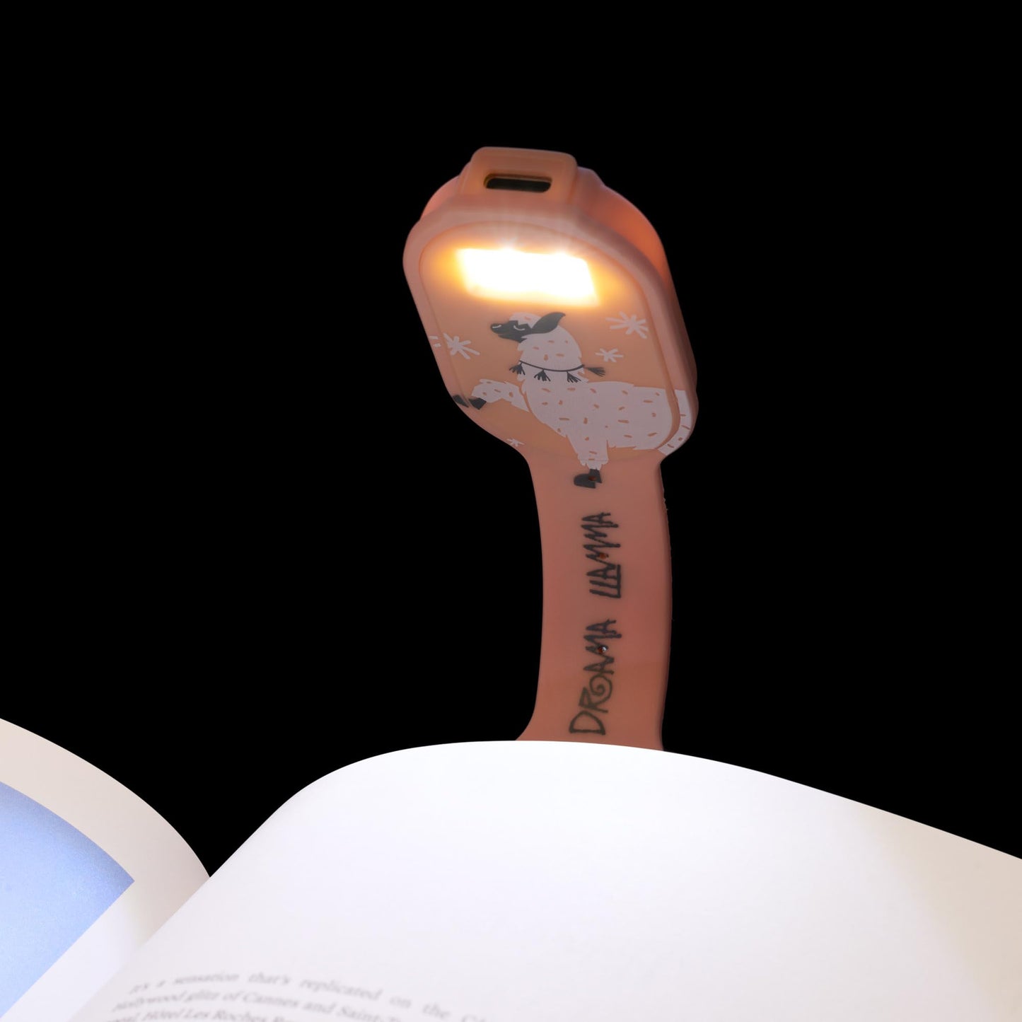 Gifts For Readers & Writers Flexilight Bookmark Light | Rechargeable Led Clip-On | Llama Color | Ideal For mature-themeds & Kids