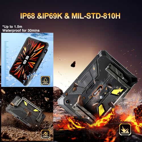 Blackview Active 12 PRO Projector Tablet,Android 15 Rugged Tablet,48GB RAM+1TB ROM, 30000mAh Dual 5G 11'' Display Outdoor ...