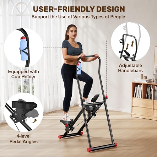 Stair Stepper for Home Gym Exercise, Compact Folding Cardio Stair Climber for Full-Body Workout, Vertical Climber Machine,...