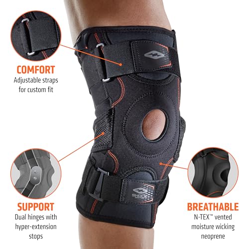 Shock Doctor Knee Brace Support, Compression Sleeve w/side Stabilizers, Patellar Support, Meniscus Injuries, Ligament Spra...
