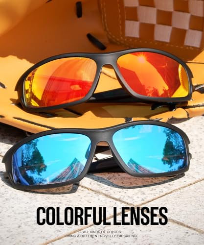 KALIYADI Polarized Sunglasses-Men Sports Sun-Glasses: Mens Sunglasses UV400 Protection for Running Fishing Golf