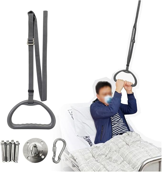 AOSSA Bed Trapeze for Elderly Pull Up, Stand Assist Lift Bar, Hospital Bedside Trapeze for Bed Mobility & Transfer, Ceilin...