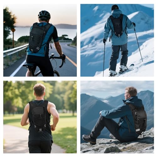 Lightweight Hydration Backpack 2L Water Bladder Pack for Running, Cycling, Hiking – Anti-Theft Water Backpack with Phone H...