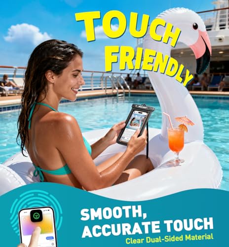 Hiearcool Waterproof Phone Pouch, IPX8 Waterproof Phone Case for iPhone 17/16/15/14 Pro Max, Cell Phone Dry Bag for Beach...