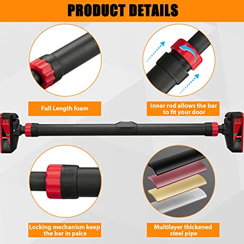 Pull Up Bar for Doorway, Strength Training Pull-up Bars, Chin Up Bar, No Screws, With Level Meter and Adjustable Width for...
