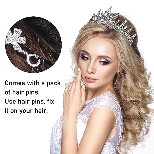 COCIDE Silver Tiara and Crown for Women Crystal Queen Crowns Rhinestone Princess Tiaras for Girl Bride Wedding Hair Access...