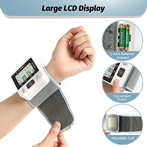 ARSIMAI Wrist Accurate Automatic High Blood Pressure Monitors Portable LCD Screen Irregular Heartbeat Monitor with Storage...