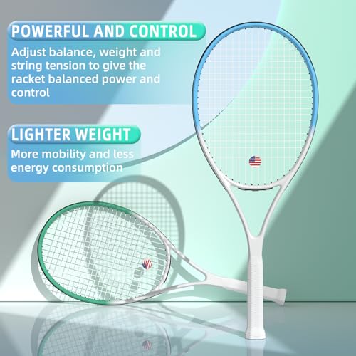 Adult 2 Player Tennis Racket Perfect for Beginner and Professional Players, 27” Speed Tennis Racquet Include Tennis Balls,...