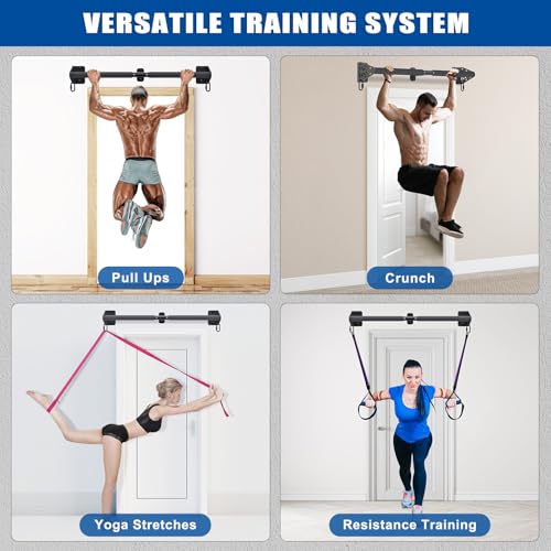 Kipika Wall Mounted Pull Up Bar - Heavy Duty 450 LB Capacity Doorway Chin Up Bar for Home Gym, Sturdy Steel Construction w...