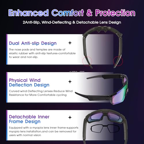 Padom Al Smart Glasses with Camera 4K, 8MP HD POV Video Recording Glasses with Camera, Built-in Storage(No SD Card Neede...