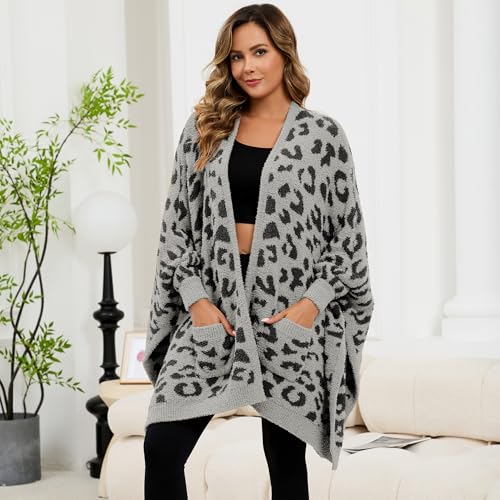 CUBRIDGE Wearable Blanket Sherpa Poncho Unique Office Work Warm Cozy Shawl TV Throw Blankets, Plush Cape Wrap for Adults