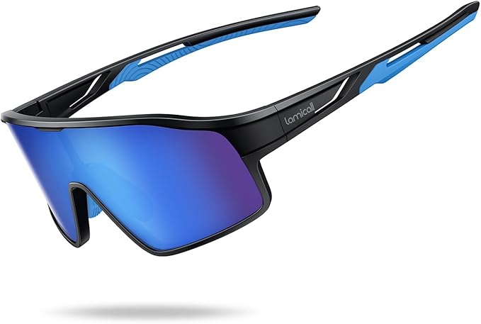 Lamicall Polarized Sport Sunglasses for Age 8-14 Kids - UV400 Protection Baseball Cycling Sun Glasses Gifts for Boys Girls