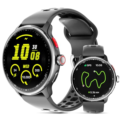 Smart Watch Built-in GPS, Pressure, Altitude, Compass, Smartwatch for Men Fitness Tracker with 1.43" AMOLED Screen Bluetoo...