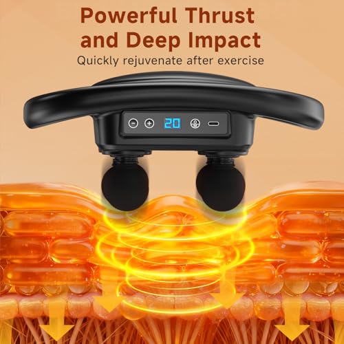 AERLANG Massage Gun Deep Tissue Muscle Massager,Back Massager for Pain Relief,Percussion Multi-Head Massage Gun Tool Handh...