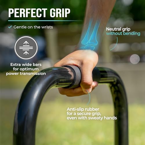 PULLUP & DIP Fitness Parallettes, Medium Parallette Bars For Calisthenics, Crossfit & Gymnastics, Handstand Bars With Extr...