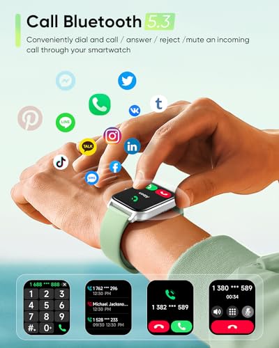 Fitpolo Smart Watch for Men Women Android, Alexa Built-in [1.8" HD Screen] IP68 Waterproof Fitness Watch Bluetooth Call fo...