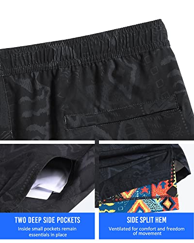 maamgic Mens 5" Gym Running Shorts for Men 2 in 1 Quick Dry Workout Athletic Shorts