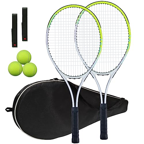 Tennis Racket Pre-Strung Lightweight 27 Inch Racquet Recreational Adult Rackets for Men Women Students Training Tennis Sta...