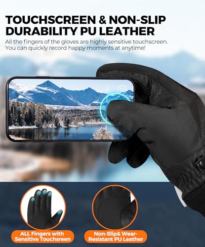 rivmount 3M Winter Gloves Women Men, Thermal Ski Gloves with Warm, Waterproof, Touchscreen for Cold Weather Running, Skiing