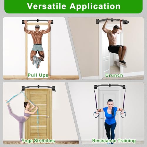SELEWARE Heavy Duty Wall Mount Pull Up Bar, 450LB Capacity Joist Mount Chin Up Bar for Doorway, Sturdy Steel Construction,...