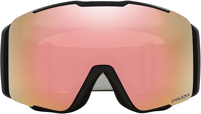 Oakley Line Miner Pro Low Bridge Fit Snow Goggle, Matte Black Strap w/Prizm Snow Rose Lens, Medium