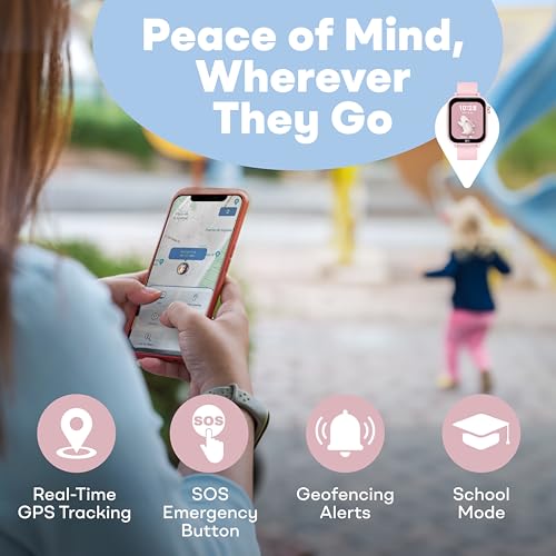 Kipywatch Smart Watch for Kids - Kids Watch with GPS Tracker & Safe Zones Alert – SMS, Voice & Video Call with School Mode...