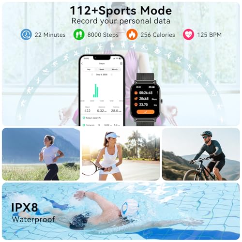 Smart Watch for Men Women Fitness: Running Make Answer Call Digital Mens Watches Waterproof Smartwatch for Android Phone i...