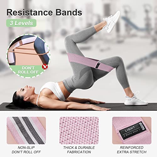 Booty Bands Set, Resistance Bands for Working Out, Exercise Bands for Women and Men Legs and Butt, Stretch Bands for Pilat...