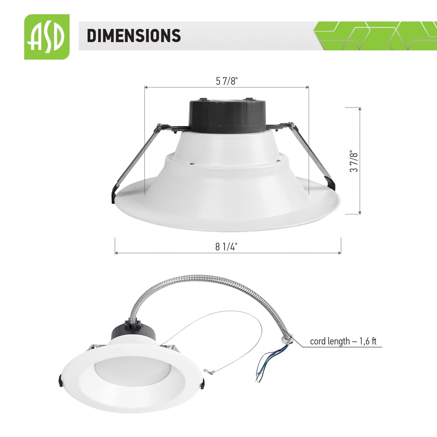 Asd 6 Inch Commercial Canless Led Downlight  Power Adjustable 10/15/22W Lighting  Dimmable Recessed Ceiling Light Fixture  5 Color Temperatures 2700K-5000K  120-277V Ic Rated Ul & Energy Star 4 Pack