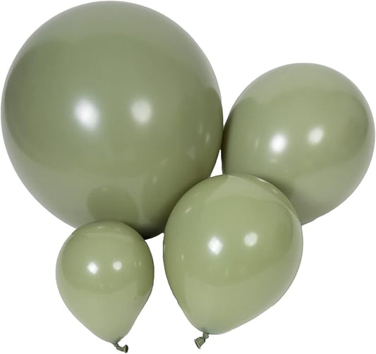 Latex Balloons, 100-Pack Different Sizes 18 12 10 5 Inch Party Balloon Garland Kit (Sage Green)
