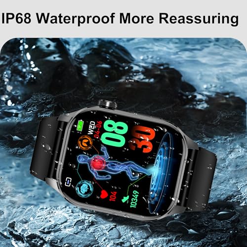hellibito Advanced Health Smartwatch for Women Men with Real-Time Monitoring of Heart Rate, Blood Oxygen, Body Temperature...