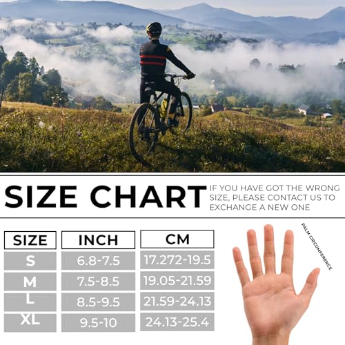 WESTWOOD FOX Cycling Gloves for Men Women, Full Finger, Anti-Slip Touchscreen Breathable Mountain Bike Gloves for MTB Ridi...