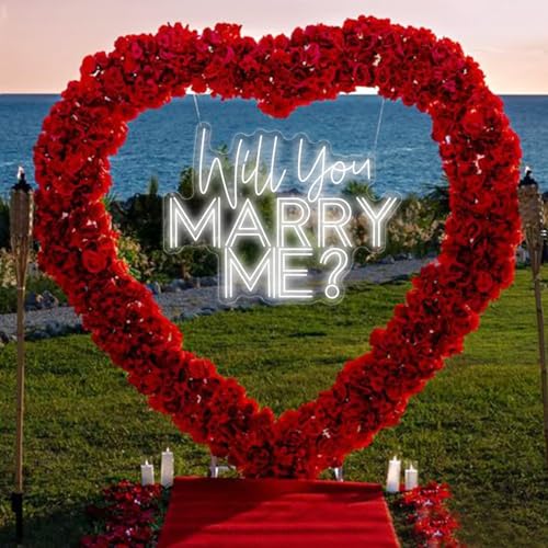Large Will You Marry Me? Neon Sign Custom Wedding Neon Sign for Marriage Proposal Home Wall Decor Wedding Party w edding B...