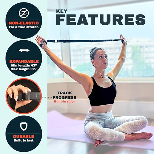 Stretch Bands for Exercise, Yoga Strap, Stretching Strap, Stretching Bands, Stretch Strap, Yoga Band, Leg Stretcher Band, ...