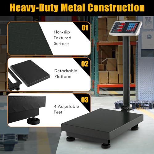 Giantex 660lbs Weight Computing Digital Scale Floor Platform Scale for Weighing Luggage Package Shipping Mailing Postal Sc...
