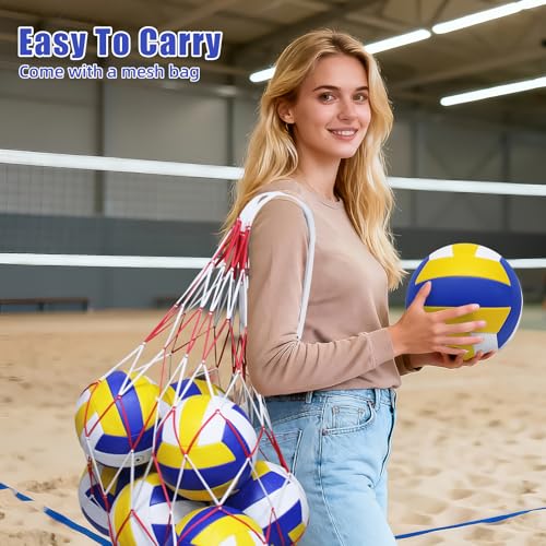 ZHUOKECE Volleyball, 10 Pack Official Size 5 Inflatable Volleyballs Pool Volleyball Spike Training Equipment Outdoor Sand ...