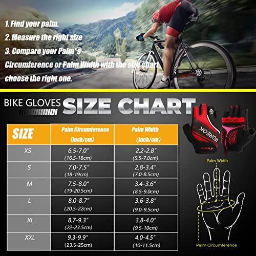 BIKINGMOREOK Mountain Bike Cycling Gloves for Men Women,Half Finger Workout Sports Road Biking Bicycle Gloves with 5MM Ant...