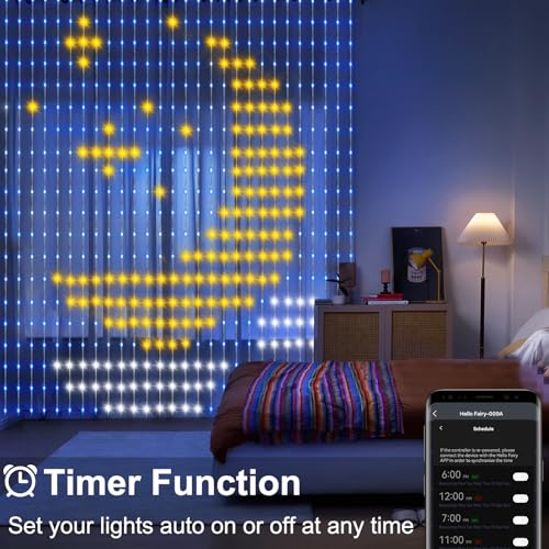 CCILAND Smart 800LED Curtain Lights 20Ft x 10Ft with App Programmable, Color Changing Dynamic DIY Curtain String Lights Mu...