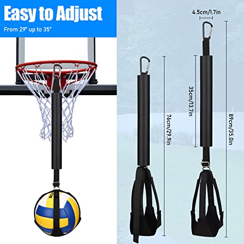 TOBWOLF Volleyball Spike Trainer with Bottom Holder, Volleyballs Spiking Pal for Basketball Hoop, Adjustable Volleyball Ho...