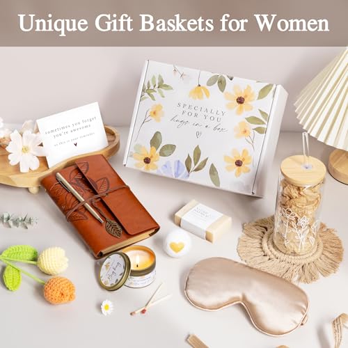 Gifts for Women, Get Well Soon Gifts Basket for Women Self Care, Thinking of You Care Package Gift Basket Unique Valentin...