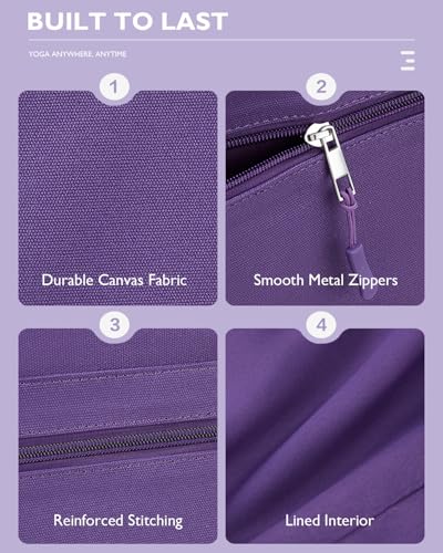 Gonex Yoga Mat Bag, Extra Large Canvas Gym Bag with Waterproof Pocket Metal Zipper, Fits Mat & Blocks, Stylish Yoga Mat Ca...