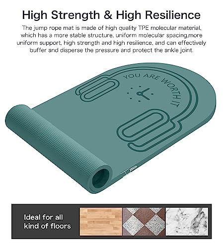 LERYG 8/20/30mm Jump Rope Mat Fitness Exercise Mat Durable, Non-Slip, Workout Mats with Jump Rope & Carrying Bag for Home ...